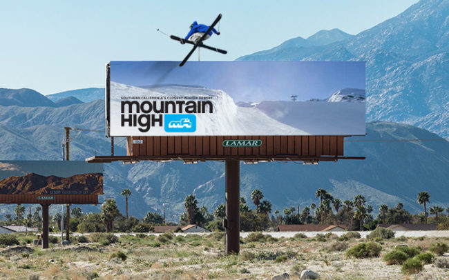 mountain high resort outdoor billboard creative