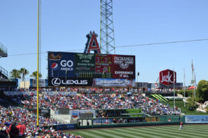 wingstop angels baseball stadium sports sponsorship signage
